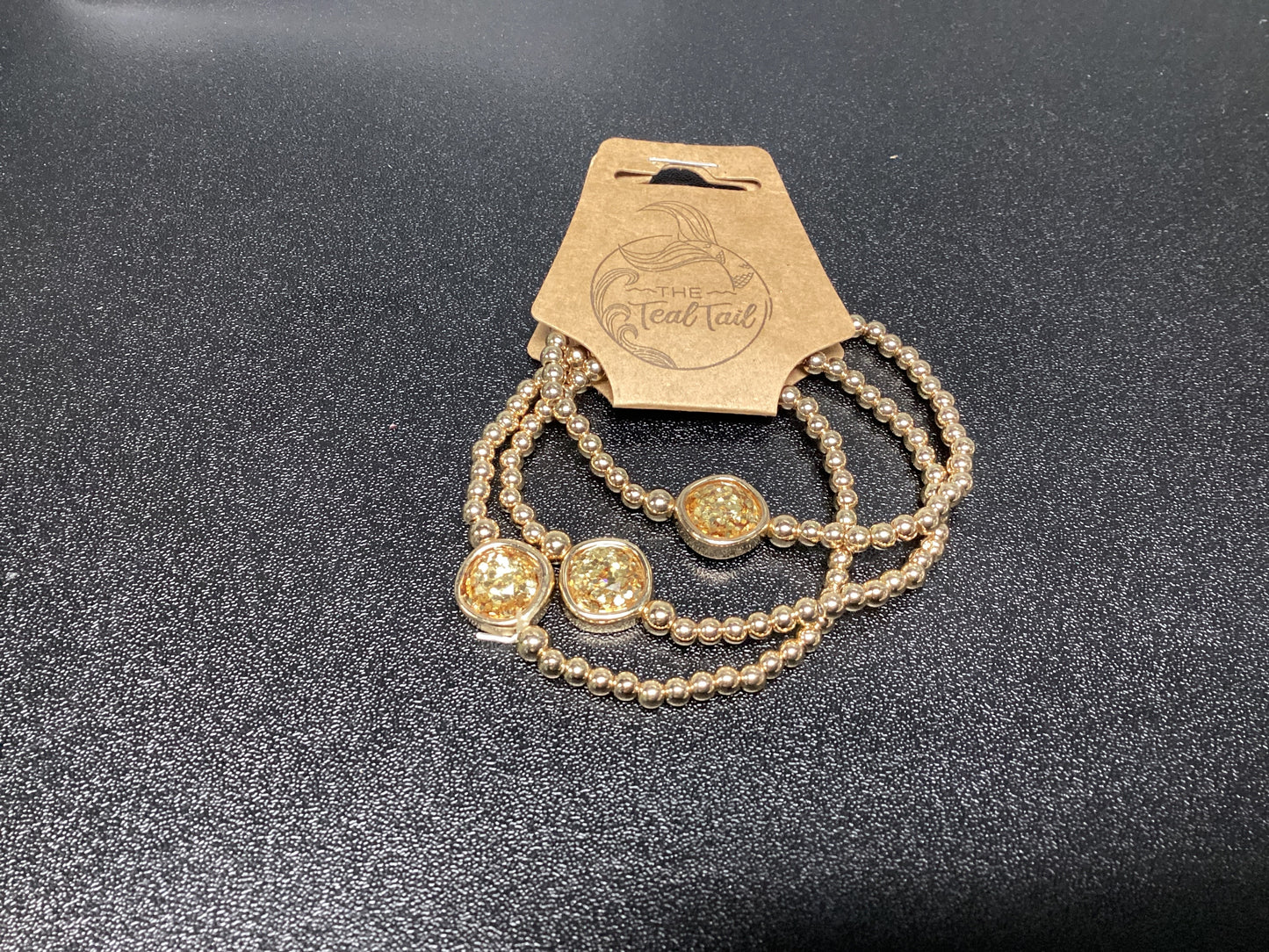 Gold Glitz Stone Bracelets