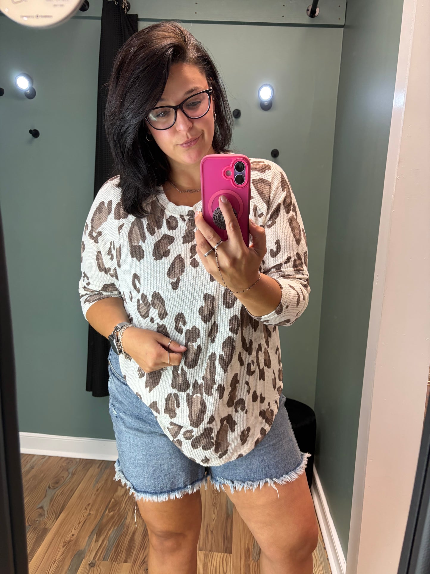 Leopard Waffle Long Sleeve
