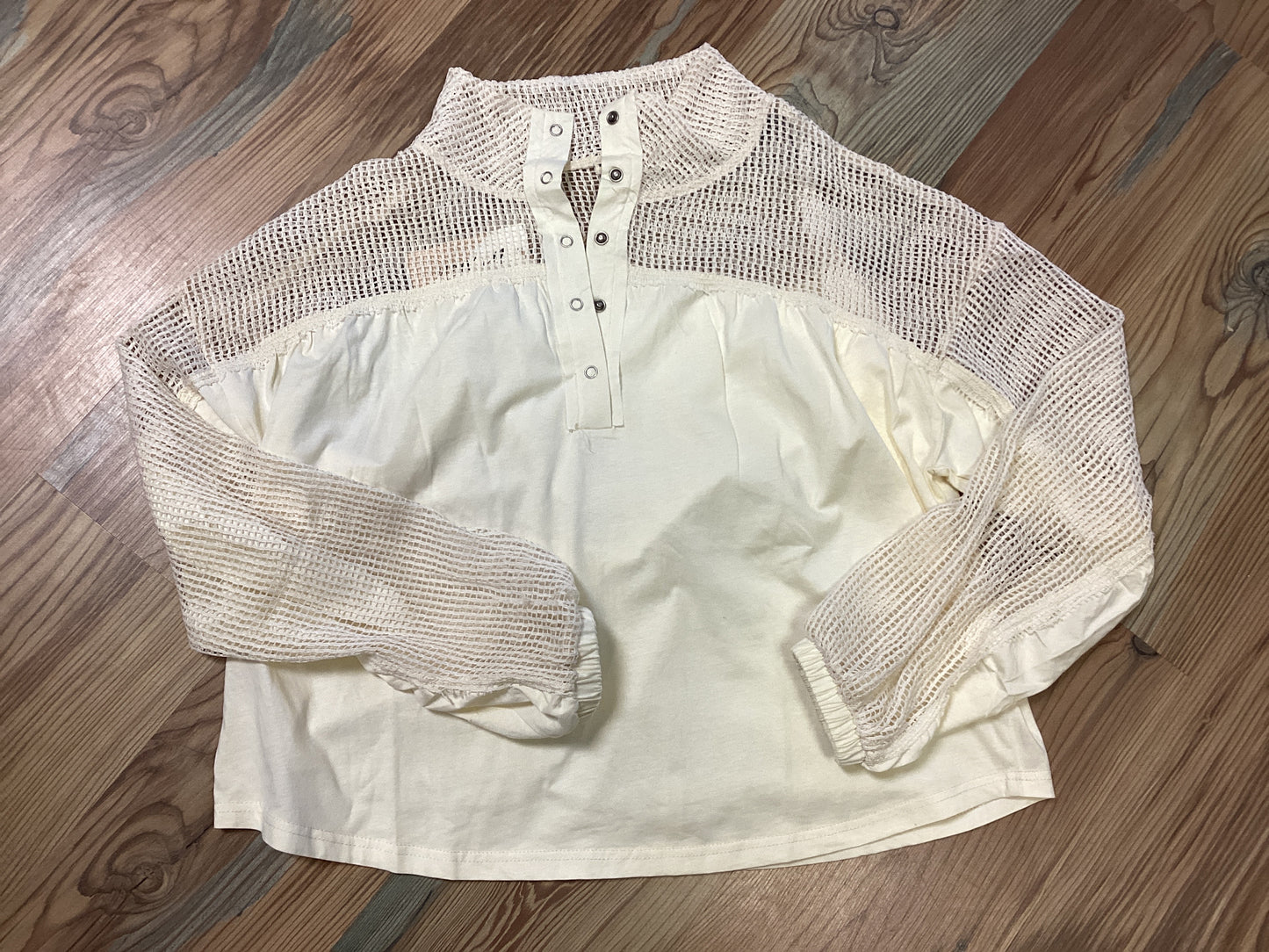 Cream Net Long Sleeve