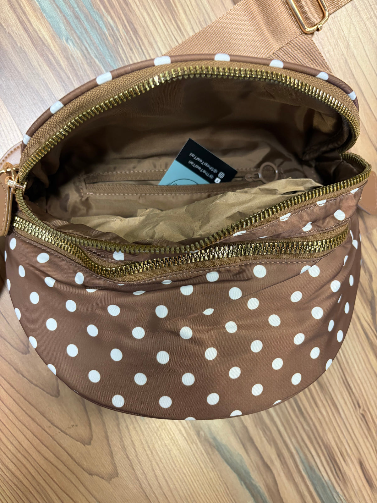 Coffee Polka Dot Nylon Sling