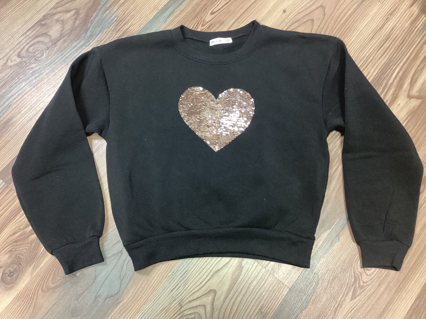 Sequin Heart Crewneck