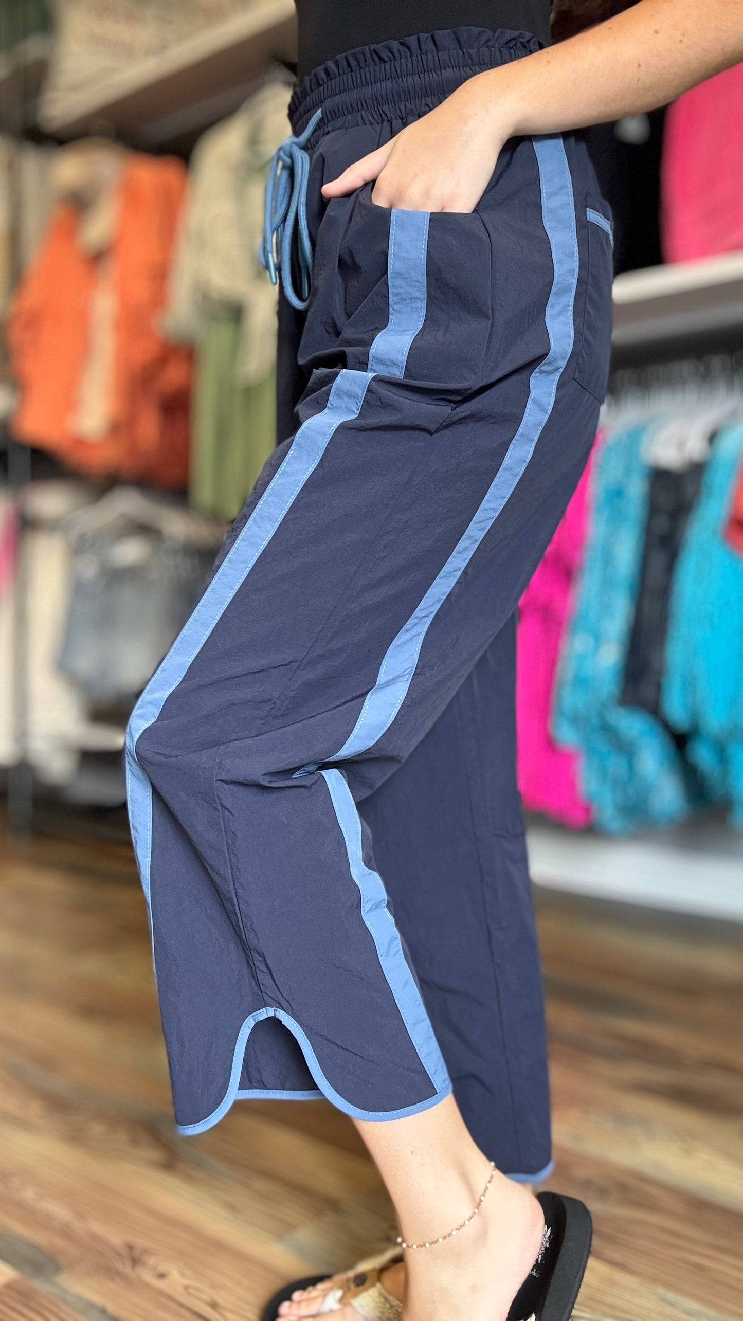 Navy Windbreaker Pants
