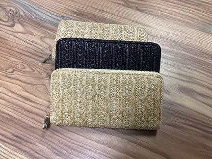 Straw Zip Wallet