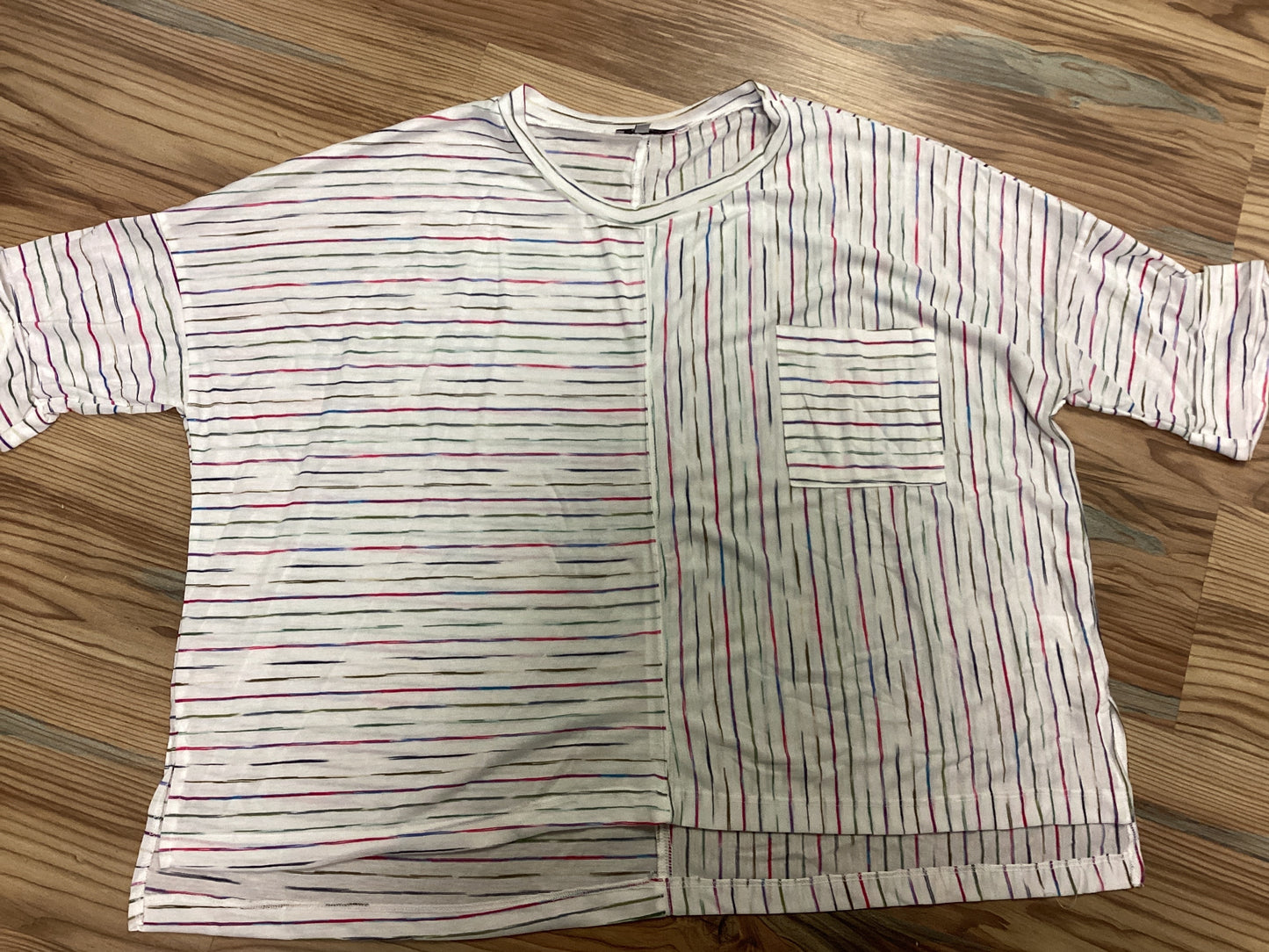 Multi Stripe Front Pocket T