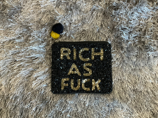 Rich AF Seed Bead Coin Purse