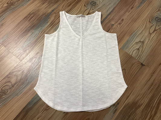 White Textured Knit Tank
