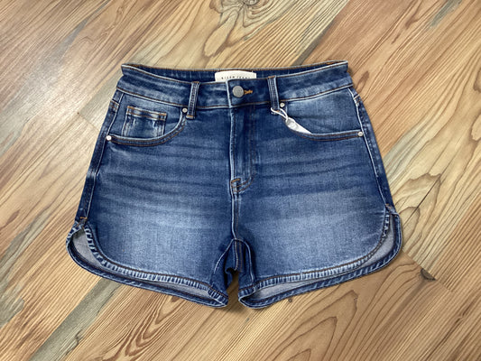 Risen Round Hem Denim Shorts