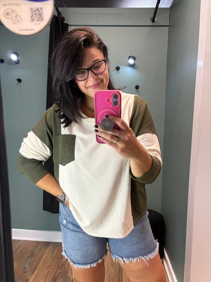 Cream Olive Long Sleeve