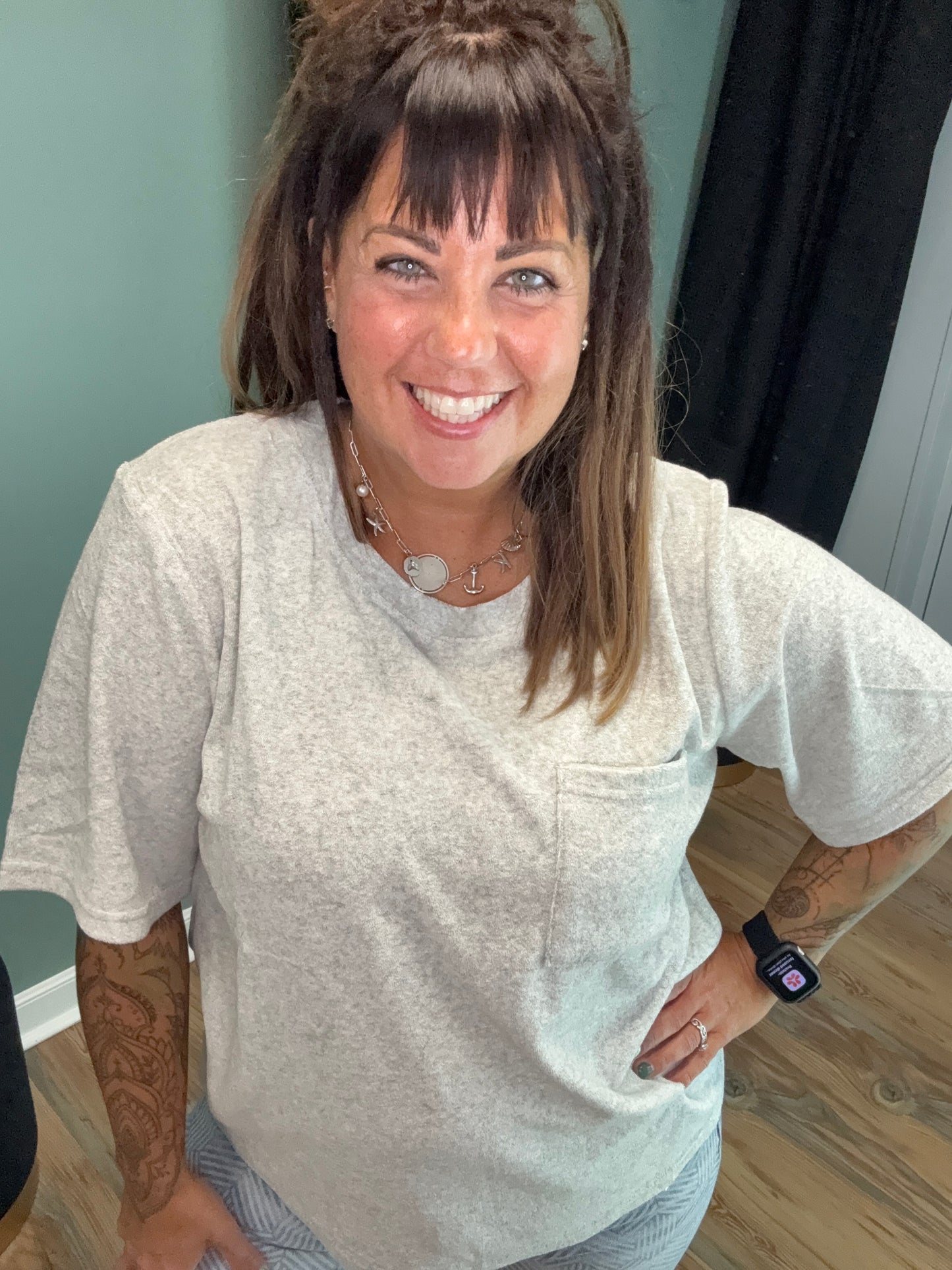 Grey Terry Crop T