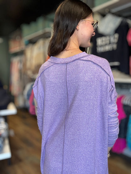 Lavender Softy Hacci Long Sleeve Zenana