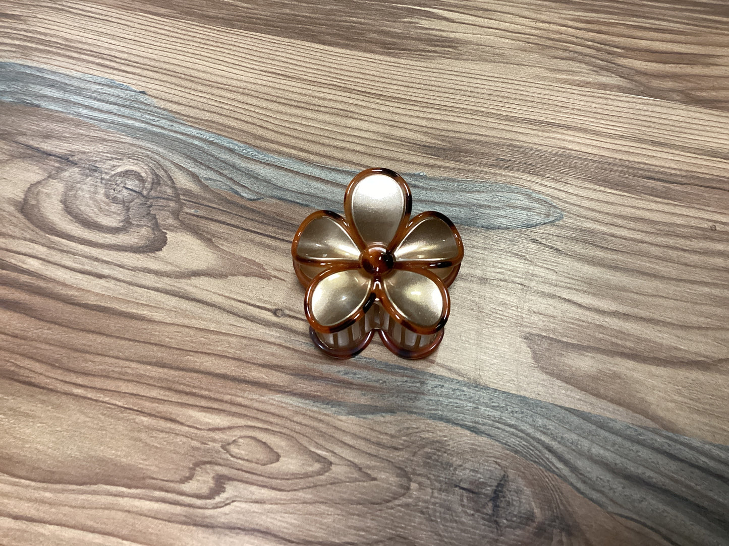 Gold/Brown Flower Claw Clip