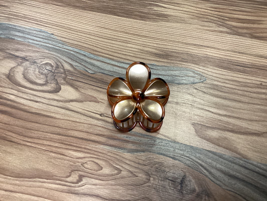 Gold/Brown Flower Claw Clip