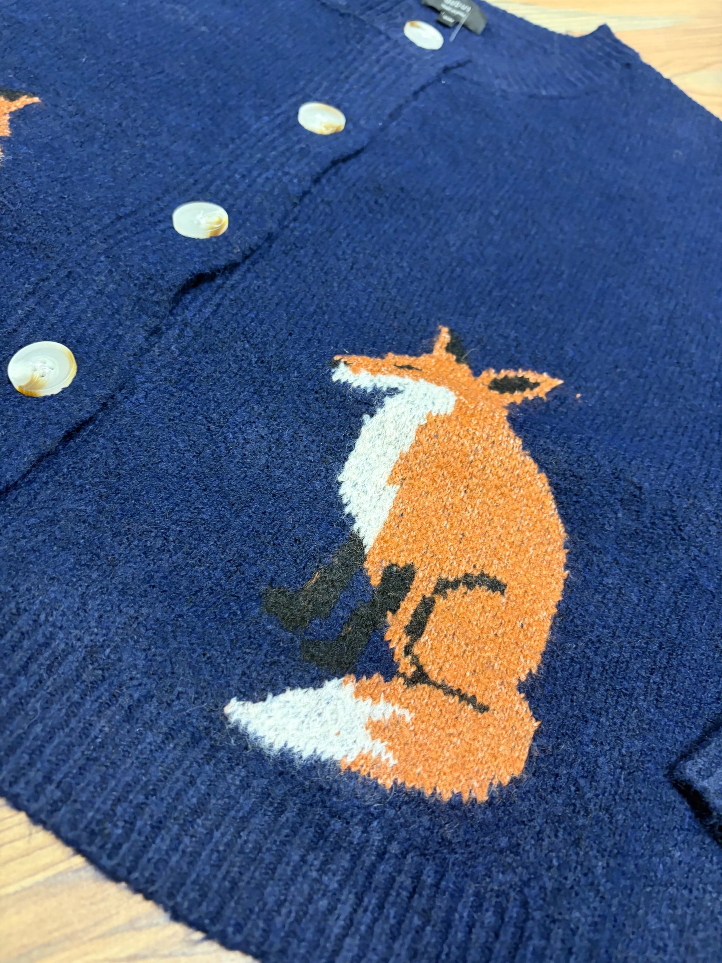 Navy Fox Knit Cardigan