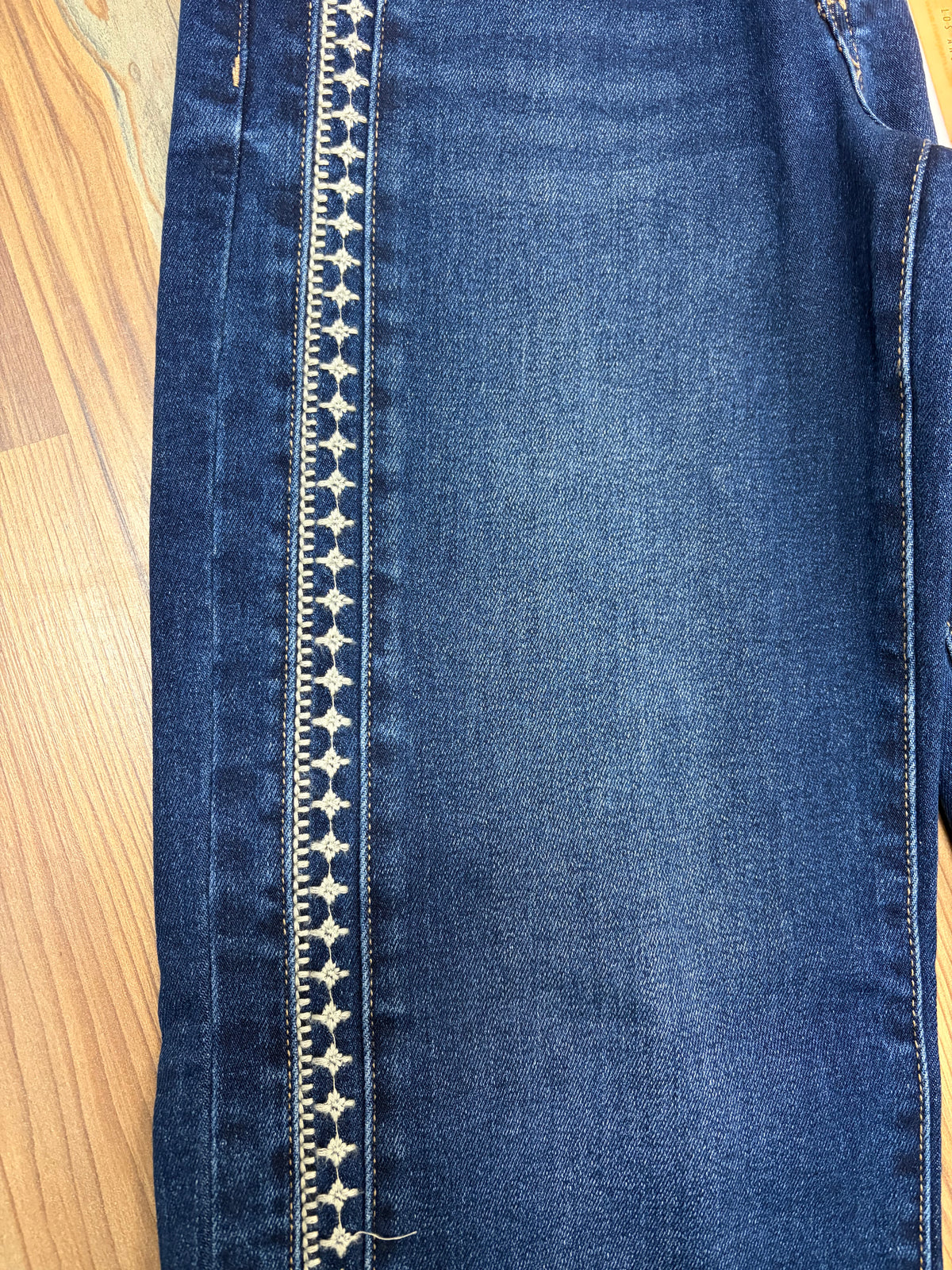 Risen Dark Embroidered Straight Tummy Control