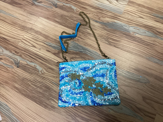 Blue Fish Beaded Crossbody