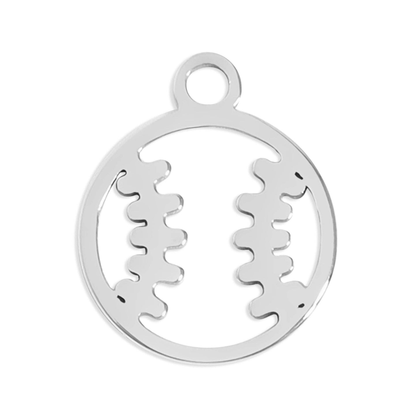 18K Gold PVD Stainless Steel Baseball Charm