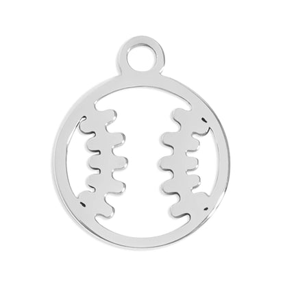 18K Gold PVD Stainless Steel Baseball Charm