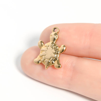 18K Gold PVD Stainless Steel Sea Turtle Charm