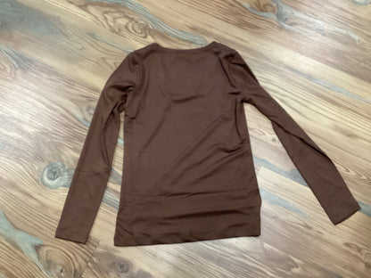 Zenana Softy V Neck Brown