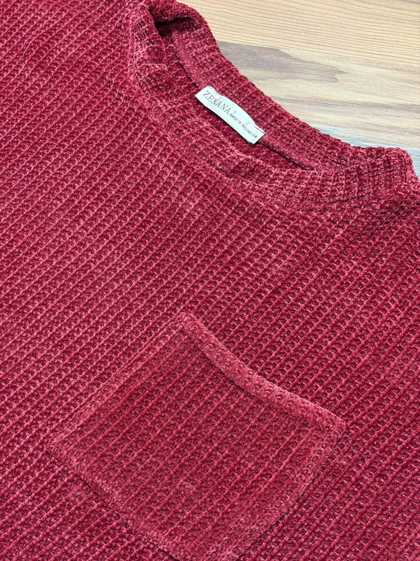 Cabernet Chenille Waffle Top