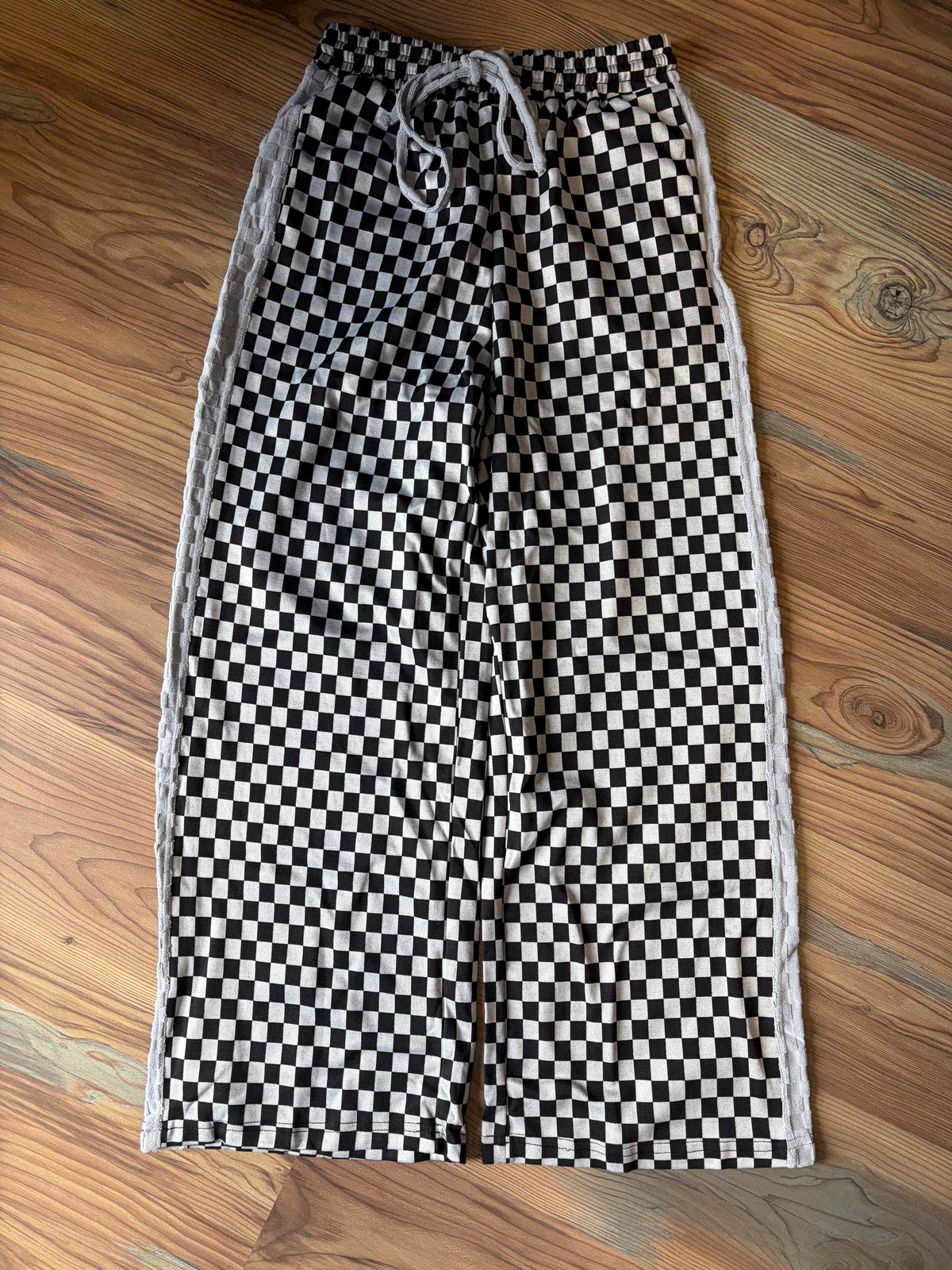 Grey Stripe Checkered Pants