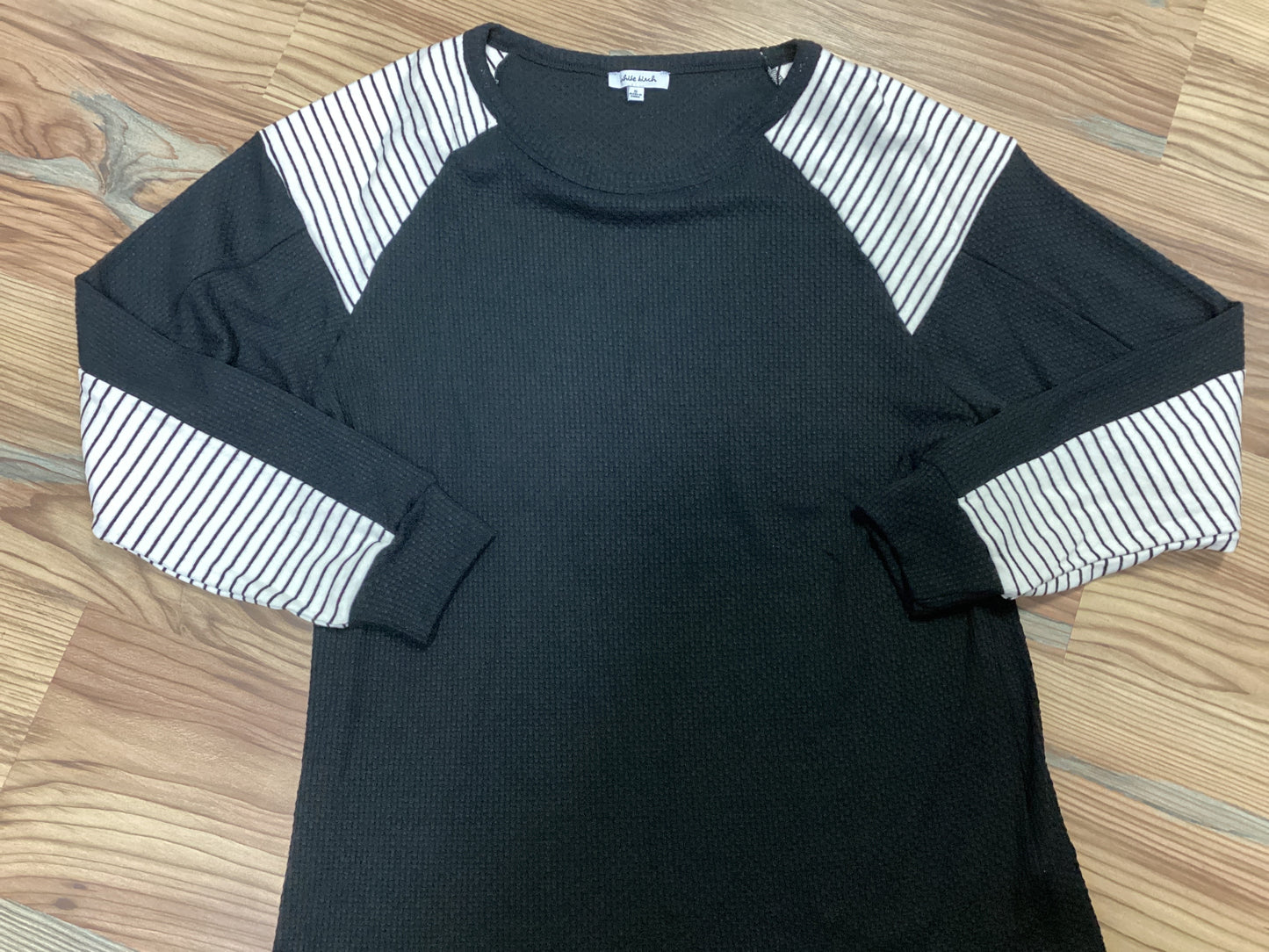 Black White Stripe Detail Long Sleeve