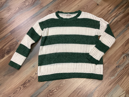 Green Wide Striped Sweater