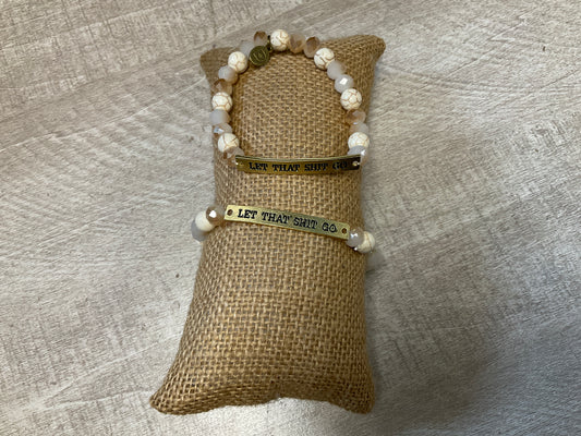 Let Shit Go Gold Stretch Bracelet