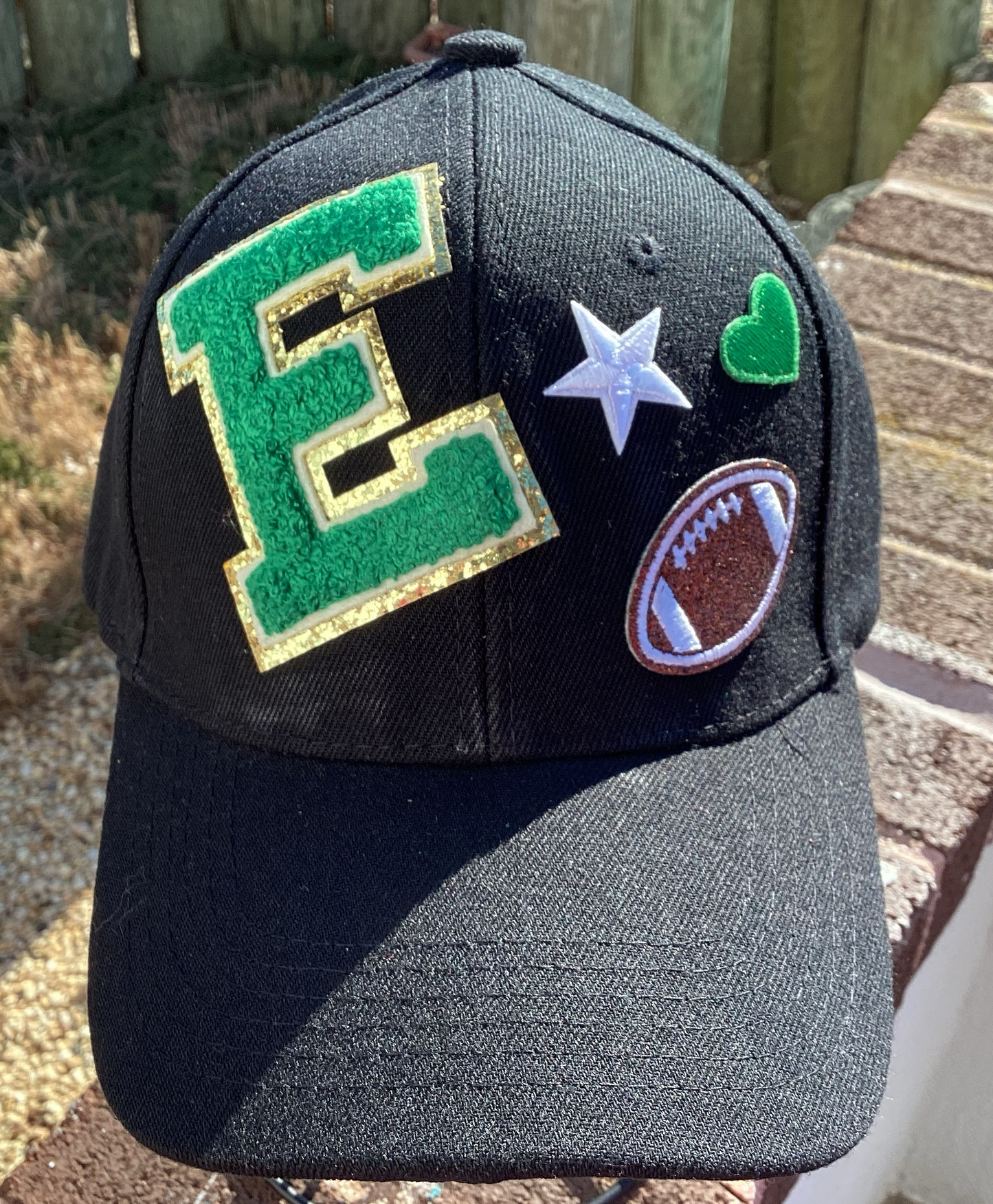 Black Custom Football Team Cap