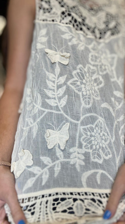 Boho Embroidered Tank One Size