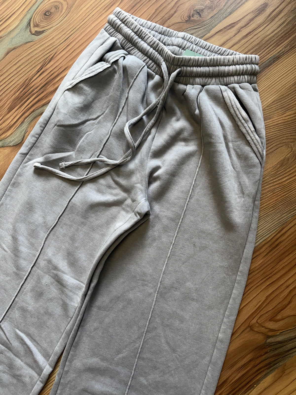 Sleet Acid Wash Fleece Wide Leg