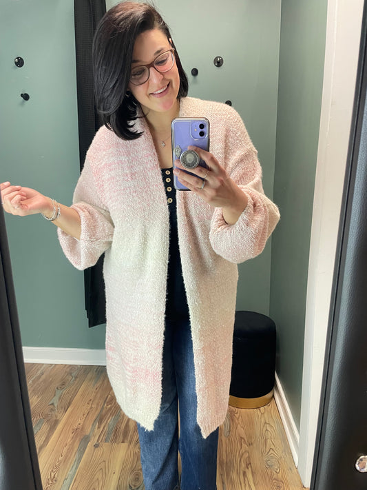 OC Pink Ombre Long Cardigan