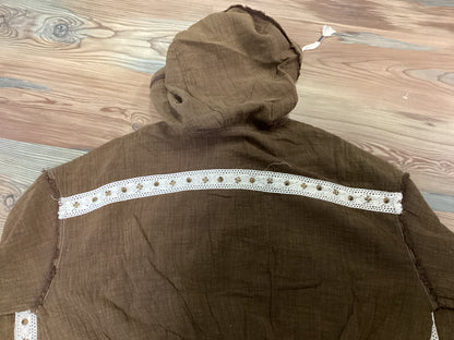 Chocolate Studded Zip Hoodie