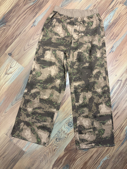 Camo Elastic Waist Cotton Pants