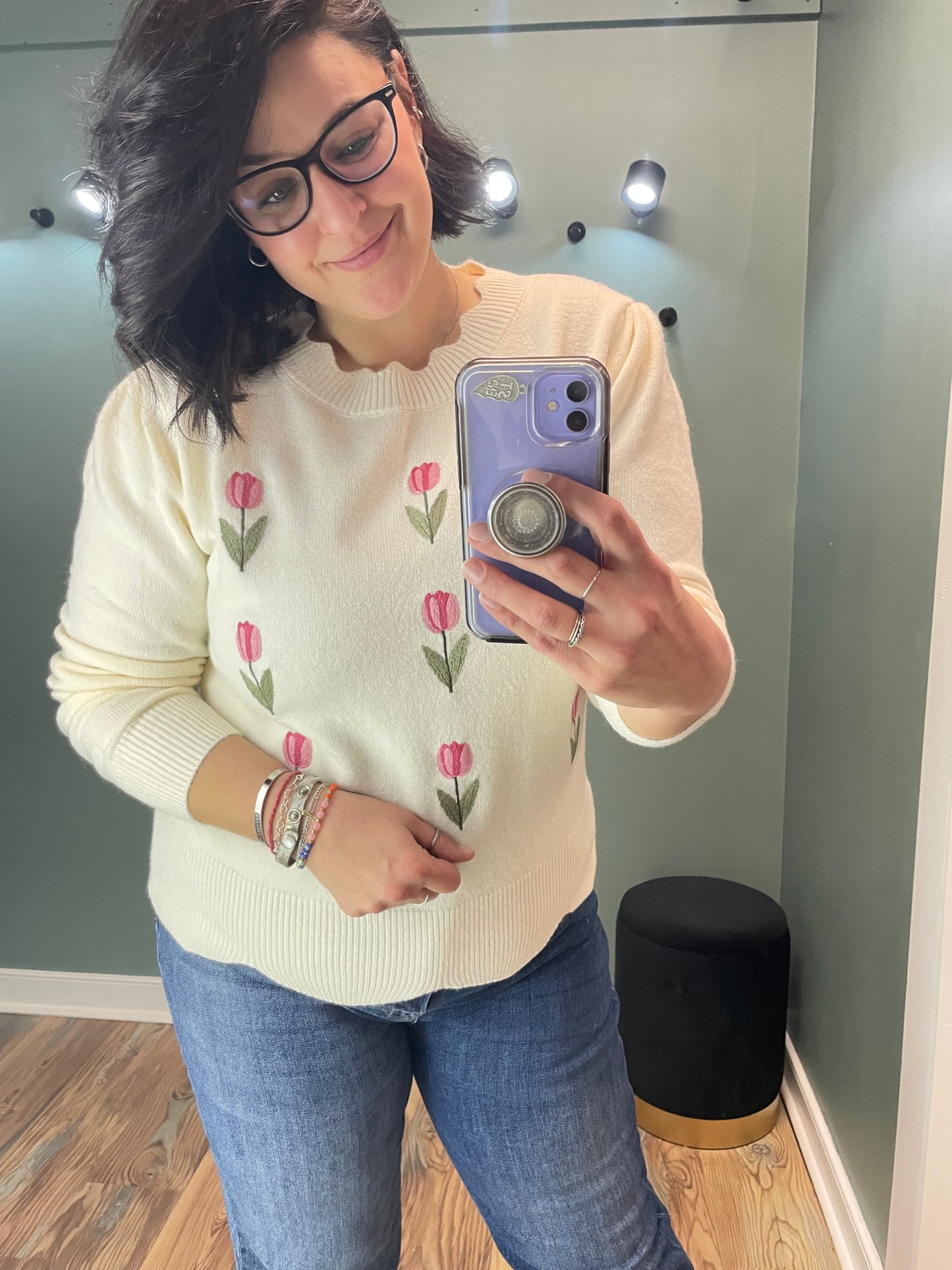 Cream Tulip Sweater