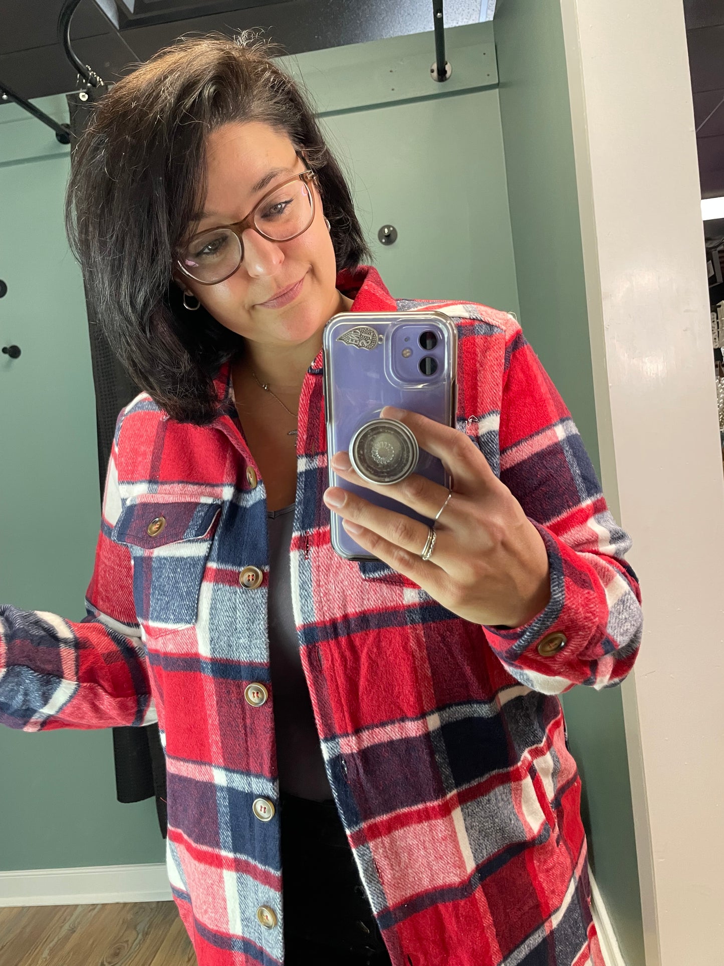 Red Custom Baseball Flannel