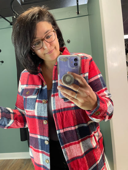 Red Custom Baseball Flannel