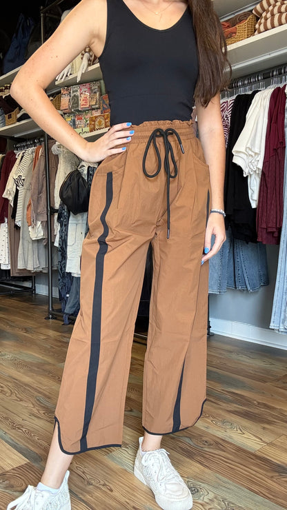 Brown Striped Pants