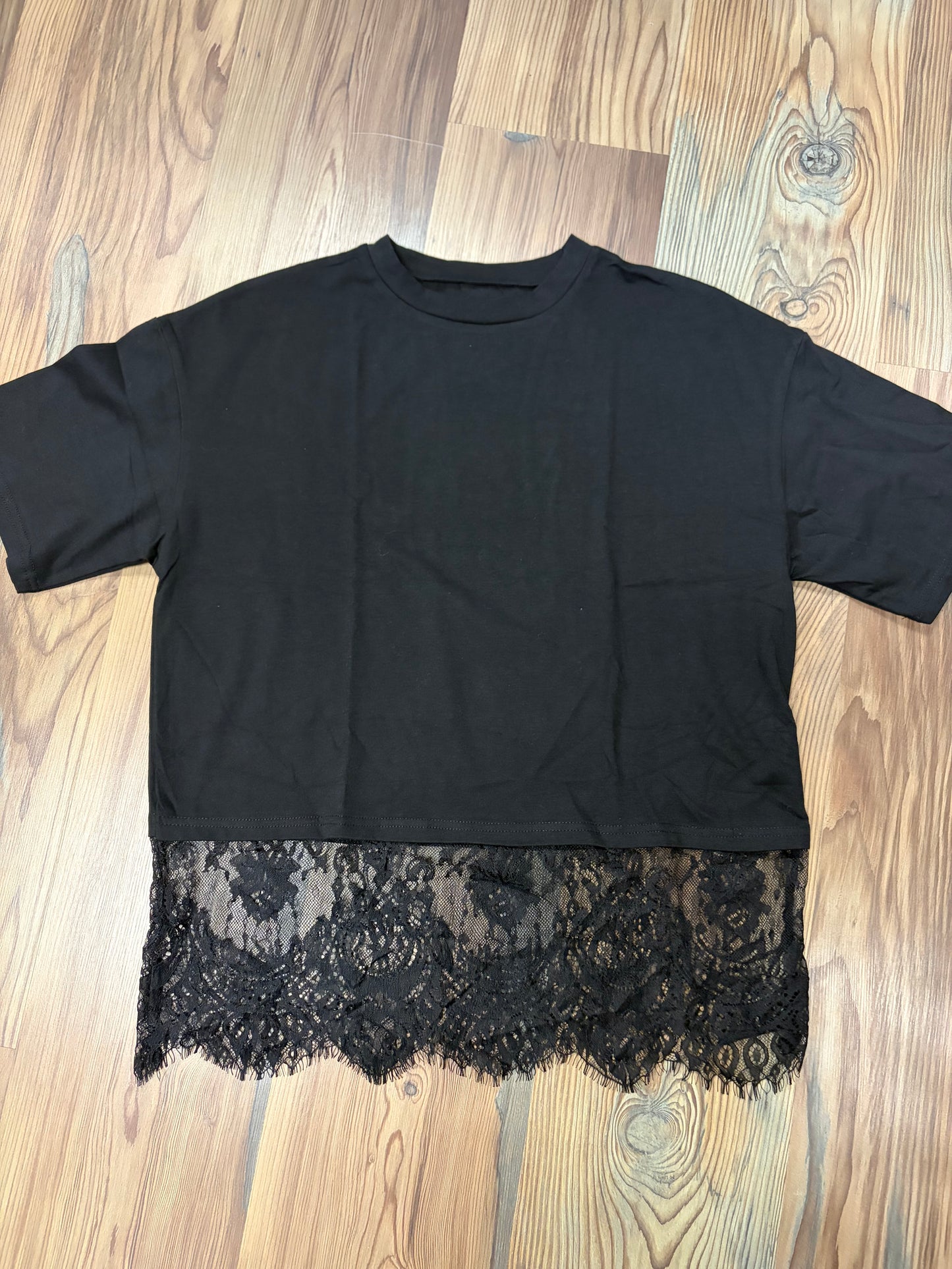 Black Lace Detail T