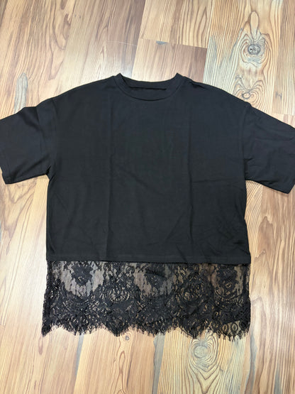 Black Lace Detail T