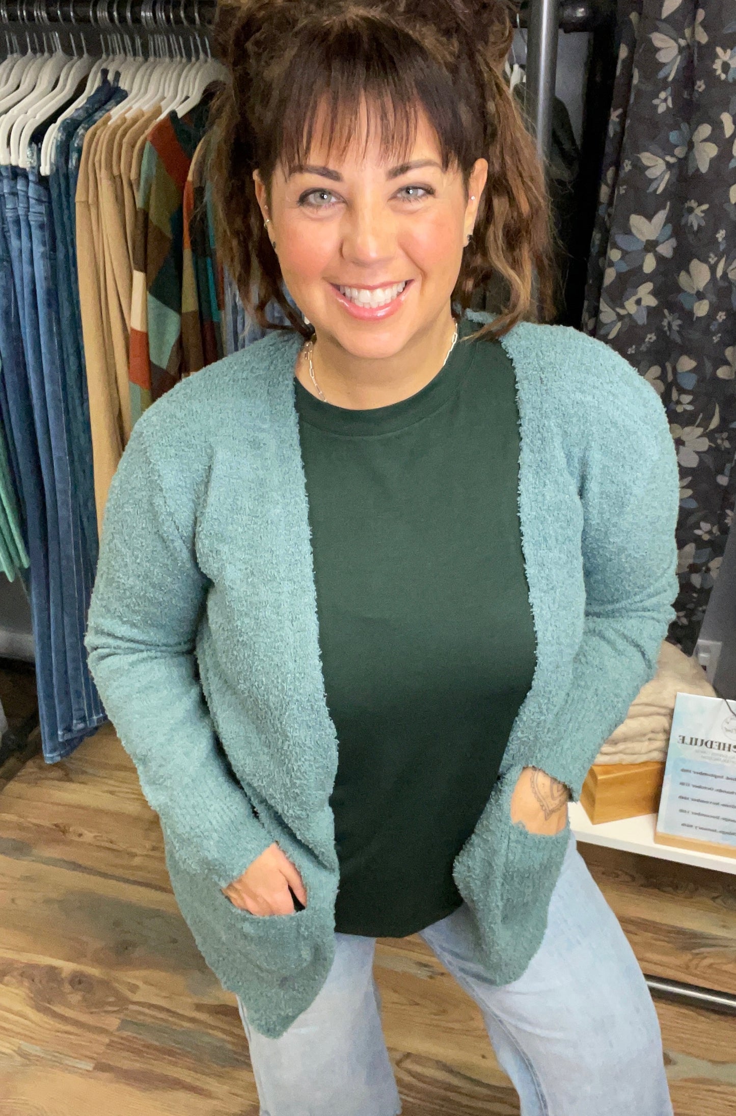 One Size Teal Softy Cardi