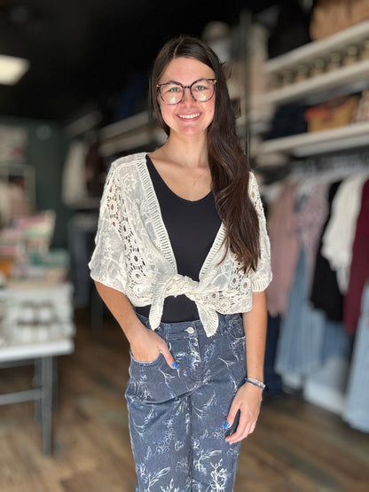 Risen Slouch Floral Jeans
