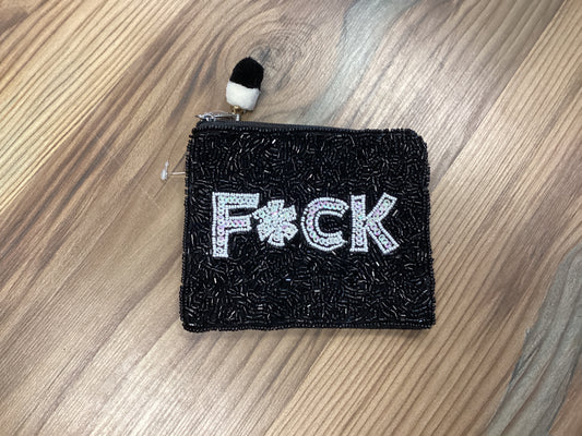 FUCK Seed Bead Coin Purse