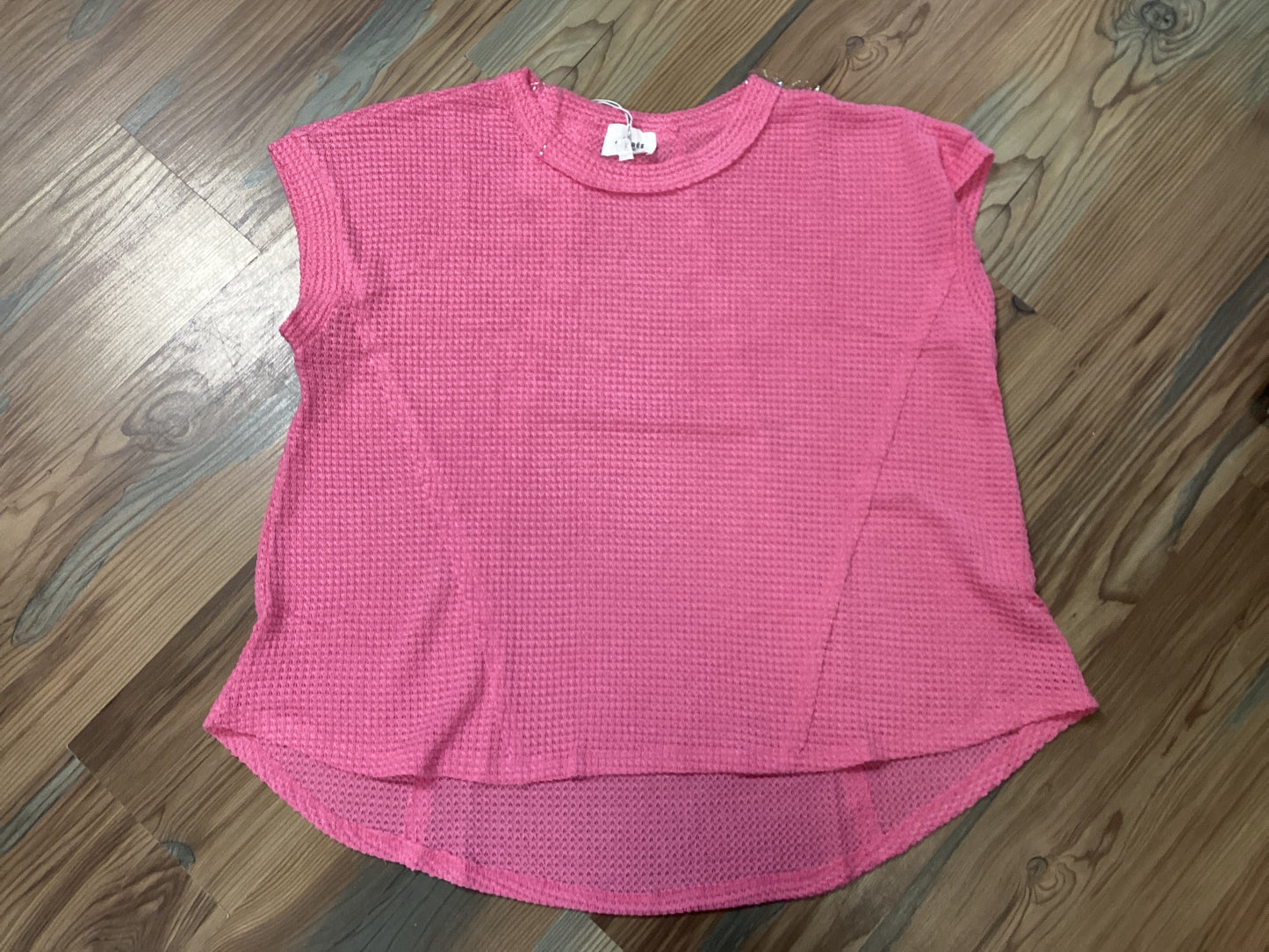 Pink Waffle Knit Top