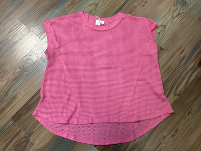 Pink Waffle Knit Top