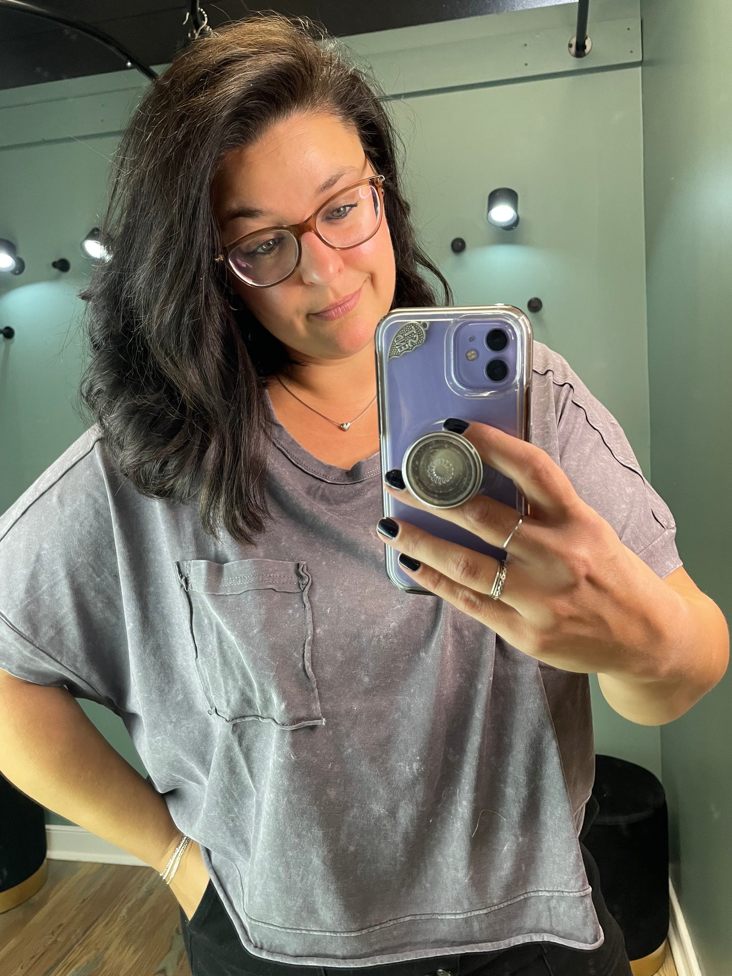 Mineral Washed Oversized Crop Knit