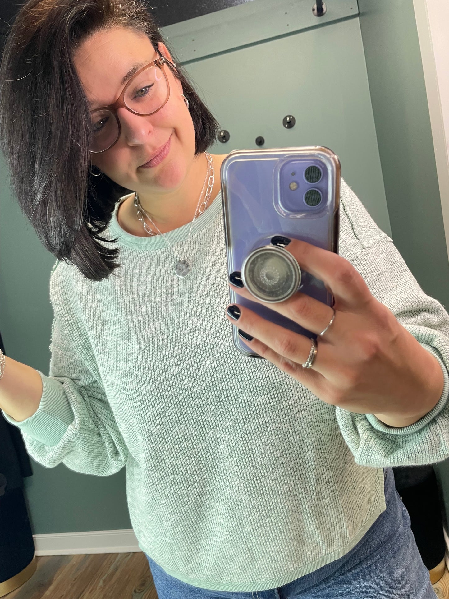 Light Heathered Sage Long Sleeve