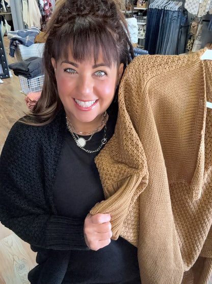 Black Bat Sleeve Knit Cardi