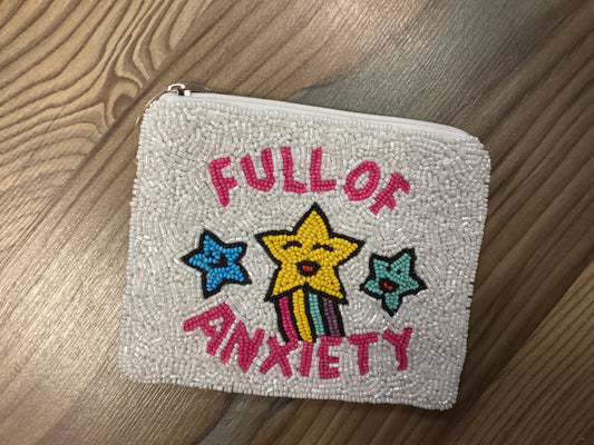 Full Of Anxiety Seed Bead Coin Purse