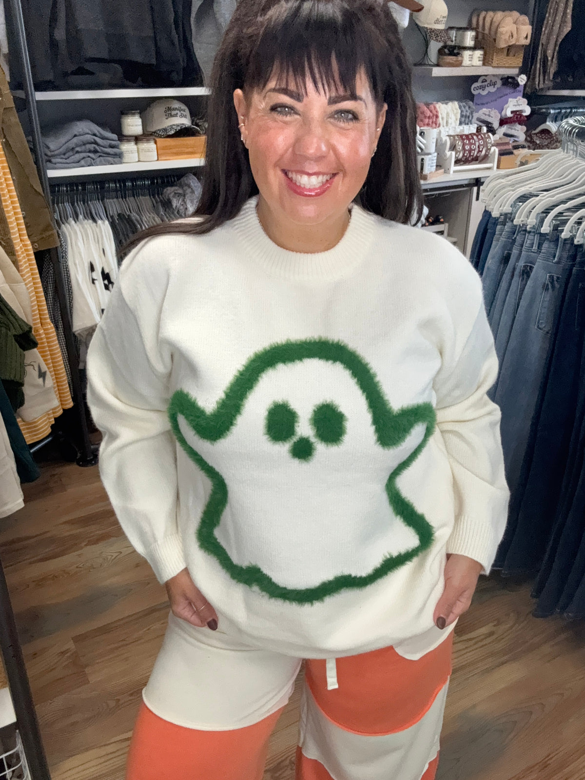 Ivory Green Ghost Knit